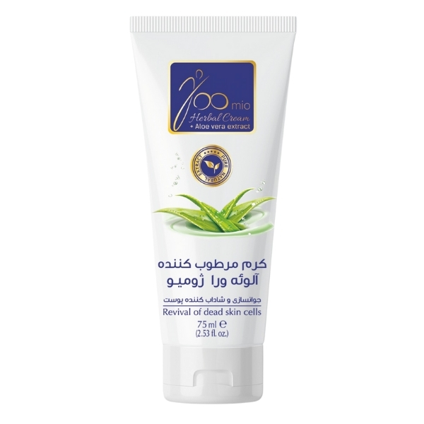 کرم مرطوب‌ کننده و آبرسان دست و صورت ژومیو حاوی عصاره آلوئه‌ ورا مدل تیوپی مناسب انواع پوست